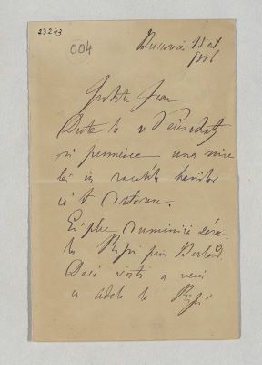 manuscris - Mihail Kogălniceanu - autor; Scrisoare trimisă de Mihail Kogălniceanu fiului său, Ion, pe 15 octombrie 1886, din București