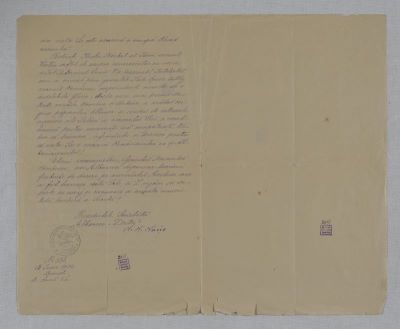 manuscris - Documentul a fost redactat în cadrul societății albaneze „Drita“; Scrisoare de condoleanțe primită de B.P. Hașdeu din partea Societății Culturale Albaneze „Drita“ în urma morții soției sale (23 iunie 1902)