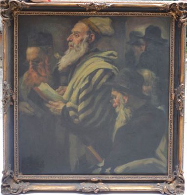 pictură de șevalet - Pall, Augustin; Evrei (la sinagogă)