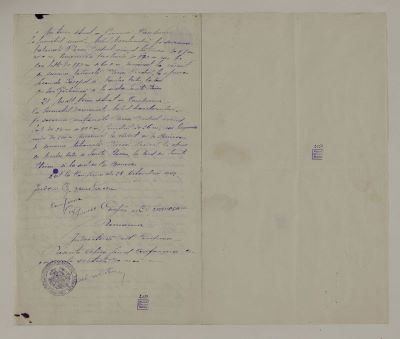 manuscris - Actul a fost redactat de către „Judecătoria Ocolului Câmpina“, fiind semnat de către Judecătorul M. Demetrescu și grefierul Provinceanu; Copie autentificată după actul (Jurnal) prin care B.P. Hașdeu solicita să intre în posesia averii rămase de pe urma morții soției sale, 28 octombrie 1902