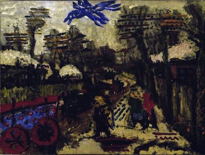 pictură de șevalet - Țuculescu, Ion; Iarna în mahala
