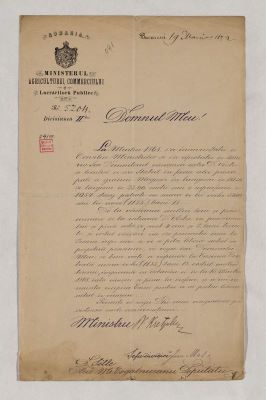 manuscris - N. Kretzulescu, ministru - autor; Scrisoarea ministrului N. Kretzulescu adresată lui M. Kogălniceanu în data de 19 mai 1872