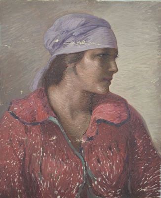 pictură de șevalet - Bulgăraș, Petre; Portret (de) femeie