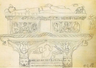 desen - Storck, Frederick; Schiță din călătorii - Sarcofag