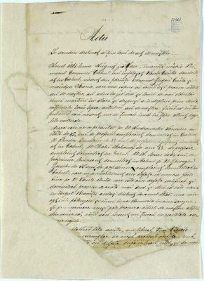 manuscris - Documentul a fost redactat în cadrul primăriei Cahul; Act doveditor eliberat lui Vasile Conta pe post de certificat de naștere (1868).
