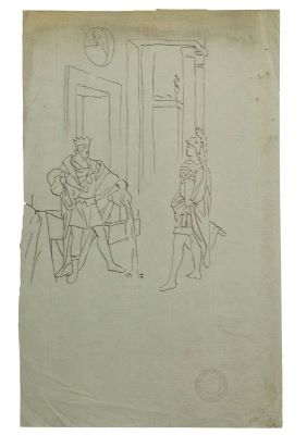 desen - Tattarescu, Gheorghe; Compoziție cu două personaje