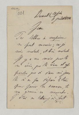 manuscris - Mihail Kogălniceanu - autor; Scrisoare trimisă de Mihail Kogălniceanu fiului său, Ion, pe 21 iunie/2 iulie 1882, din București