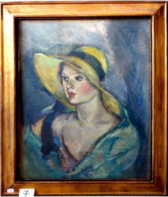 pictură de șevalet - Iorgulescu-Yor, Petre; Fată cu pălărie (Puia Rebreanu)