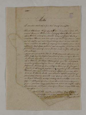 manuscris - Documentul a fost redactat în cadrul primăriei Cahul; Act doveditor eliberat lui Vasile Conta pe post de certificat de naștere (1868).