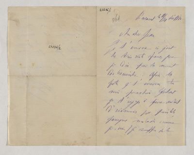 manuscris - Mihail Kogălniceanu - autor; Scrisoare trimisă de Mihail Kogălniceanu fiului său, Ion, pe 8/20 decembrie 1881, din București