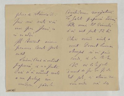 manuscris - Mihail Kogălniceanu - autor; Scrisoare trimisă de Mihail Kogălniceanu fiului său, Ion, pe 29 ianuarie 1887, din București