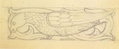 desen - Storck, Frederick; Schiță de ornament zoomorf