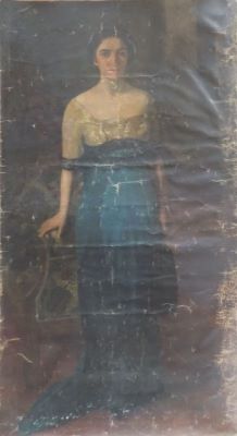pictură de șevalet - Bulgăraș, Petre; Portret de femeie în ținută de seară