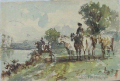 desen - Szathmári, Carol Popp de; Cu caii pe marginea apei