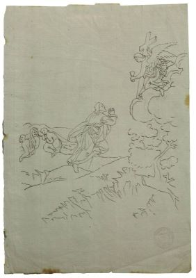 desen - Tattarescu, Gheorghe; Compoziție religioasă în peisaj