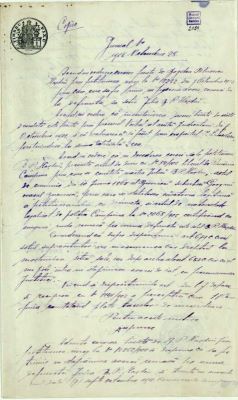 manuscris - Actul a fost redactat de către „Judecătoria Ocolului Câmpina“, fiind semnat de către Judecătorul M. Demetrescu și grefierul Provinceanu; Copie autentificată după actul (Jurnal) prin care B.P. Hașdeu solicita să intre în posesia averii rămase de pe urma morții soției sale, 28 octombrie 1902