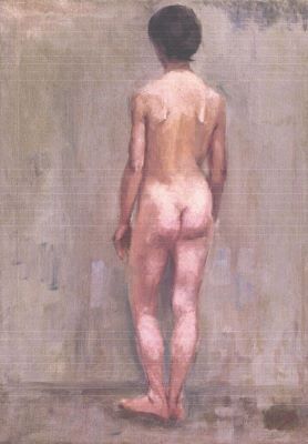 pictură de șevalet - Andreescu, Ion; Studiu de nud cu spatele (Nud în atelier)