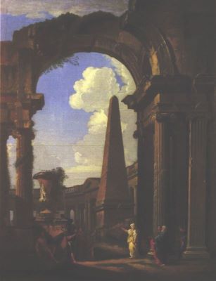 pictură de șevalet - Pannini, Giovanni Paolo; Peisaj cu ruine