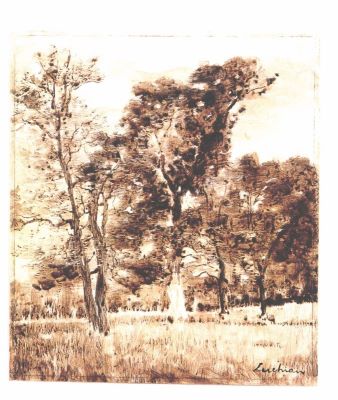 desen - Luchian, Ștefan; Peisaj cu copaci (Luminiș)