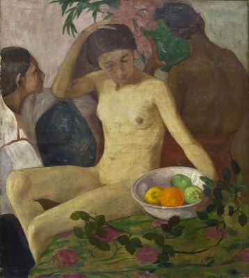pictură de șevalet - Cuțescu-Storck, Cecilia; Nud cu vas cu fructe