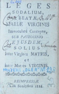 carte veche; Leges sodalium Beatae Mariae Virginis