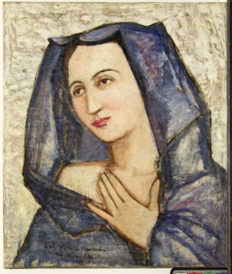 pictură de șevalet - Rădulescu, Magdalena; Madona în albastru - Viorica Mavrodin