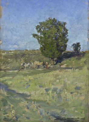 pictură de șevalet - Vermont, Nicolae; Peisaj cu un copac