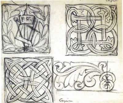 desen - Storck, Frederick; Detaliu de decorație piatră (pentru casă)