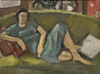 pictură de șevalet - Pallady, Theodor; Femeie pe canapea