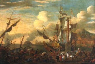pictură - Anonim olandez; Portul Neapole