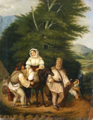pictură - Barabás, Miklós; Țărani sălișteni la târg
