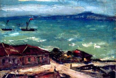 pictură - Petrașcu, Gheorghe; Peisaj la malul mării (Saint Malo)