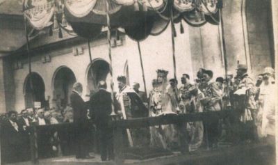 carte poștală ilustrată; Ceremonia Încoronării de la Alba Iulia