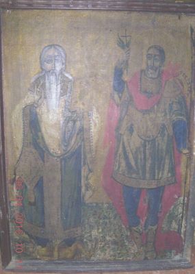 icoană pe lemn; Sfântul Haralambie și Sfântul Mina