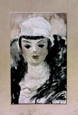 pictură - Laurencin, Marie (?); Portret de tânără cu beretă „bob”