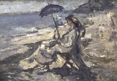 pictură - Petrașcu, Gheorghe; Femeie la mare