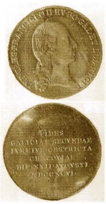 Medalie (jeton) dedicată depunerii jurământului de fidelitate de către Galiția față de Francisc I