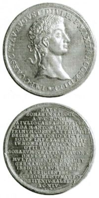 Medalie dedicată lui Iulius Octavian Augustus