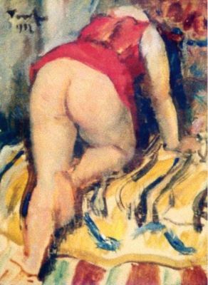 pictură - Tonitza, Nicolae; Nud pe canapea văzut din spate