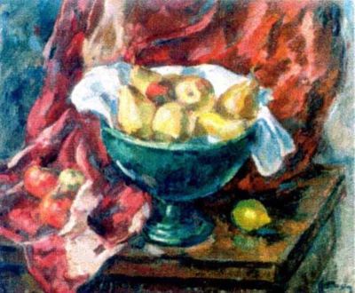 pictură - Dărăscu, Nicolae; Vas verde cu fructe