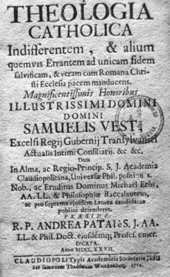 carte - Lámszki Dániel; Theologia catholica