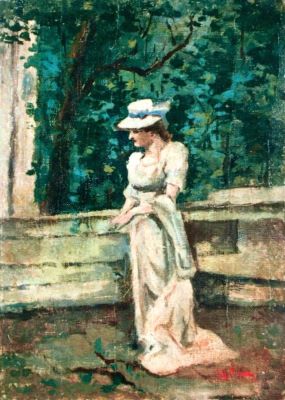pictură - Aman, Theodor; Femeie în parc