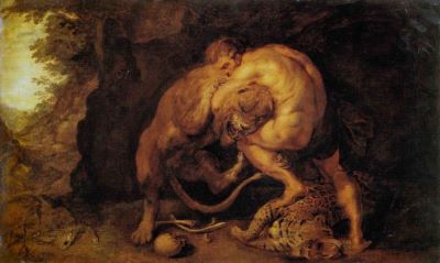 pictură de șevalet - Rubens, Peter Paul; Lupta lui Hercule cu leul din Nemeea