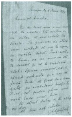 scrisoare - Lapedatu, Ion Alexandru; Profesorul Ion Al. Lapedatu, la Liceul român din Brașov, către soția sa Amalia, 2 noiembrie 1877