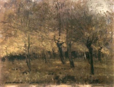 pictură - Delavrancea, Dona Niculina; Pădure toamna