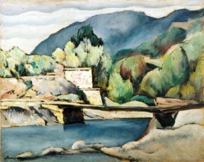 pictură - Theodorescu-Sion, Ion; Valea Șușiței (peisaj cu râu)