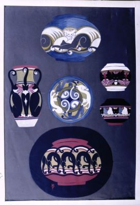 grafică - Beller, Lucia; Proiecte de vase decorate cu pisici