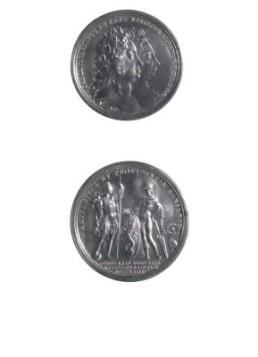 Medalie dedicată încoronării lui Carol VI și a Elisabetei Christina ca regi ai Boemiei