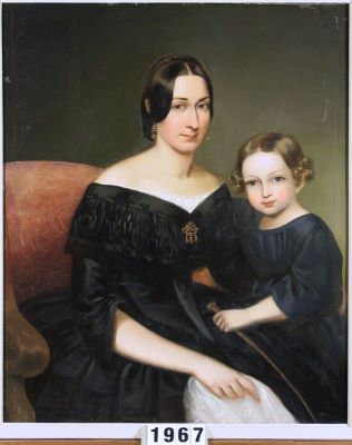 pictură de șevalet - János, Ágotha; Alma Neugeboren cu copilul