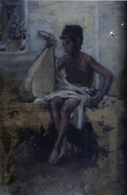 pictură de șevalet - Aman, Theodor; Țigănuș cu cobza